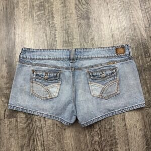 Vtg Y2K Hint Jeans Denim Shorts Low Rise Booty Sz 17